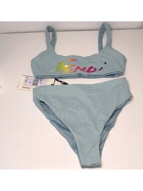 Fendi Brush Logo Reversible Two-Piece Swimsuit Bikini Set –New  Made in Italy